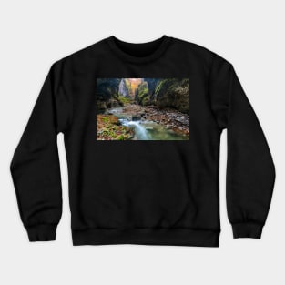 River in limestone canyon Crewneck Sweatshirt